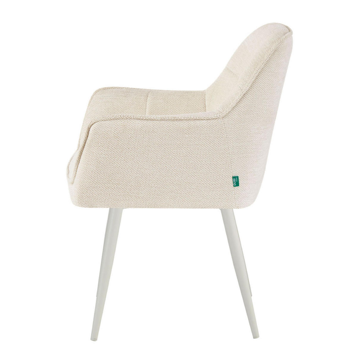 ESSZIMMERSTUHL THOMAS-JILL 2er-Set 4-Fuss-Gestell - Creme/Weiß, Textil (61/82/62cm) - DUBI Möbel