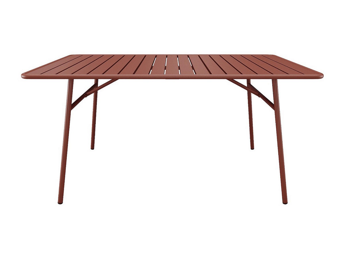 GARTENTISCH - L. 200 cm - Metall - Terracotta - MIRMANDE von MYLIA - Braun, Metall (100/200/75cm) - Vente-Unique