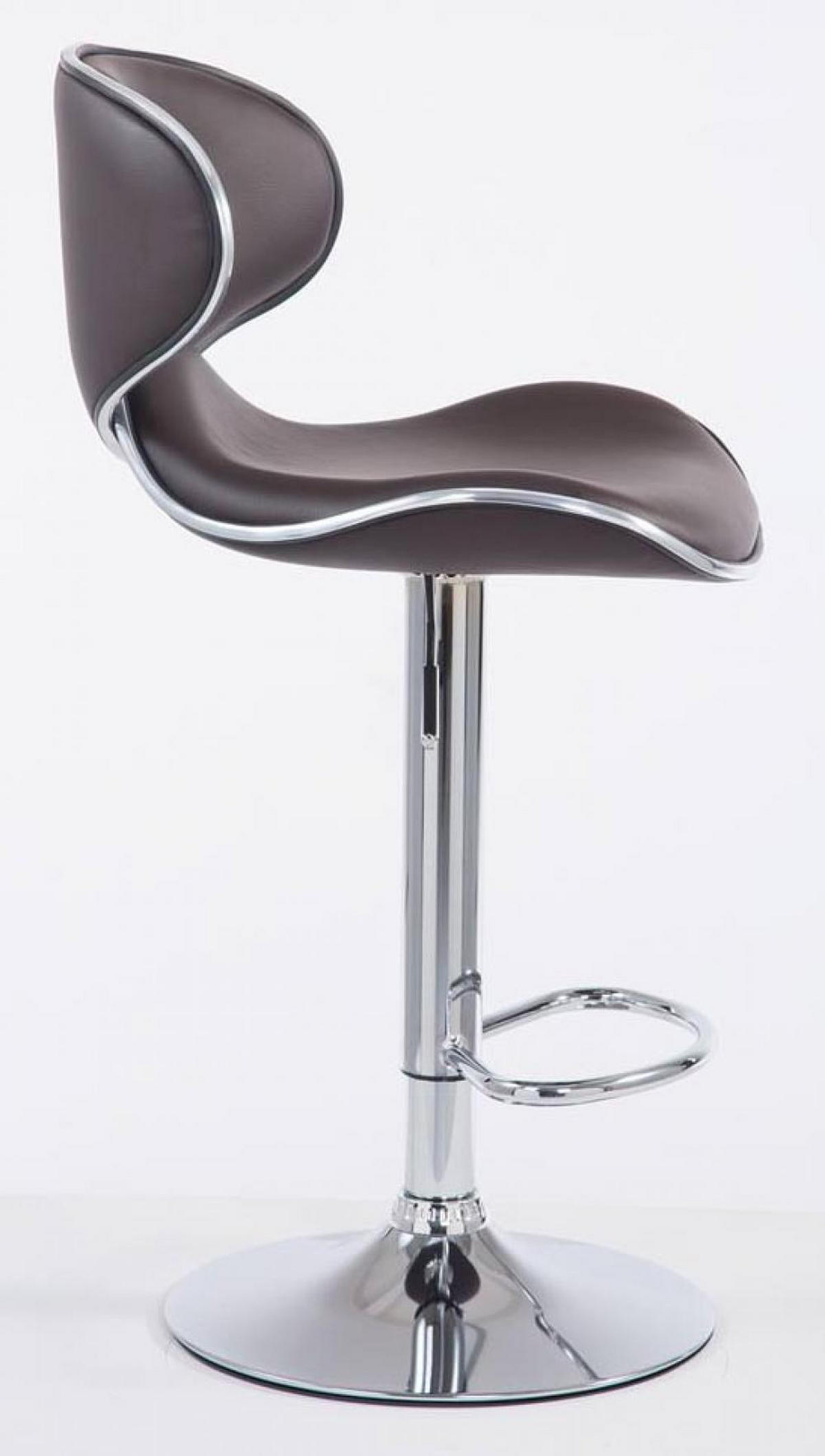 BARHOCKER 2er Set Lederlook braun - Chromfarben/Braun, Textil/Metall (46/88/49cm) - CLP