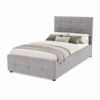 POLSTERBETT mit Stauraum 90x200 cm Samt Grau - Grau, Metall (90/200cm) - Beauniv