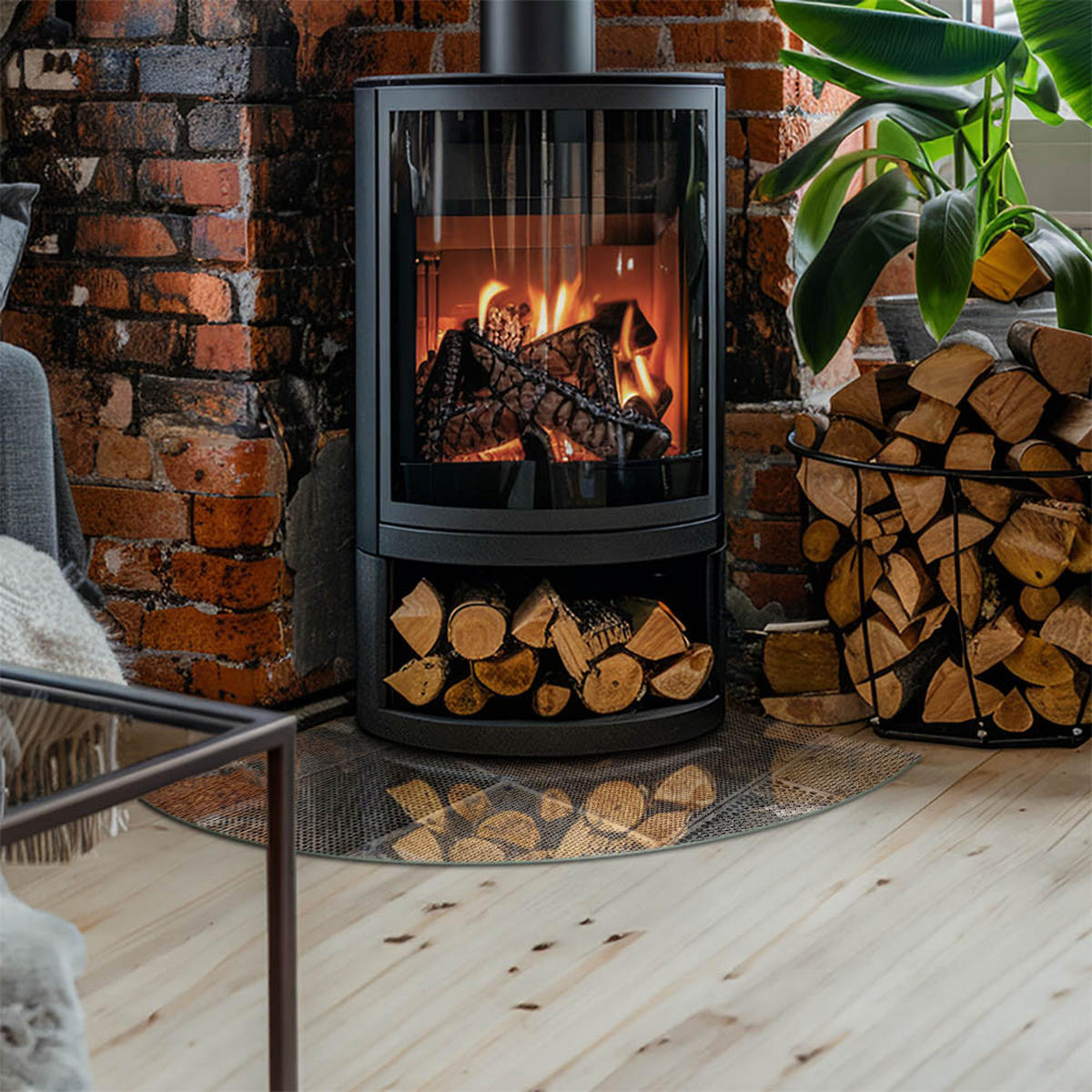 GLASPLATTE für Kamin 100x100 cm Beige - Beige, Glas (100/100/0.4cm) - ArtPrintCave