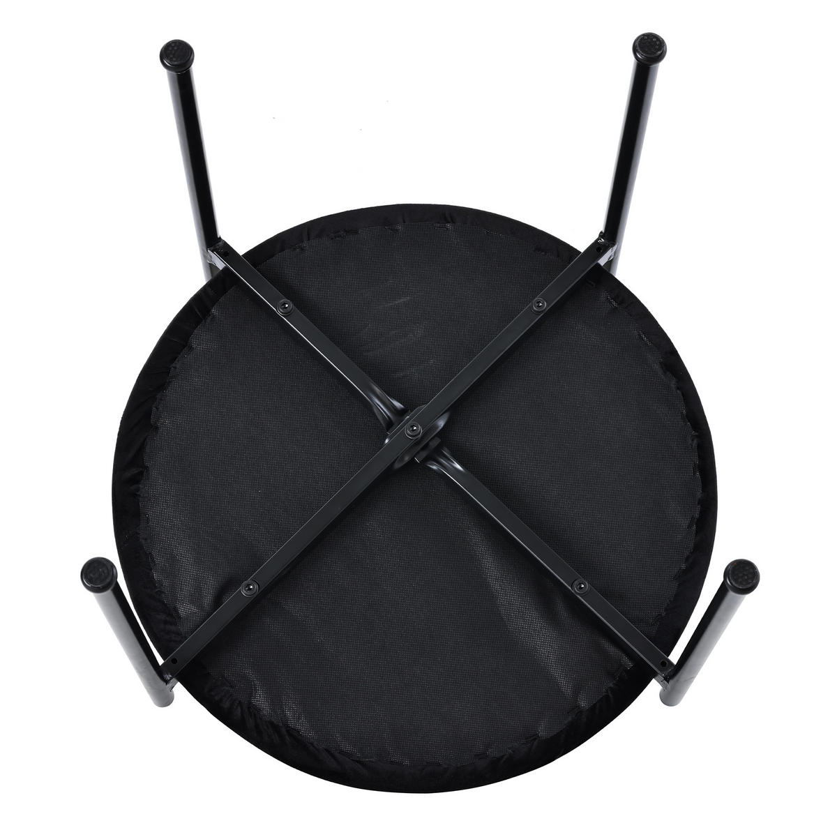 ESSZIMMERSTUHL 4er Set Samt Schwarz Metallbeine Rattan - Schwarz, Textil (51/75/50cm) - FLIEKS