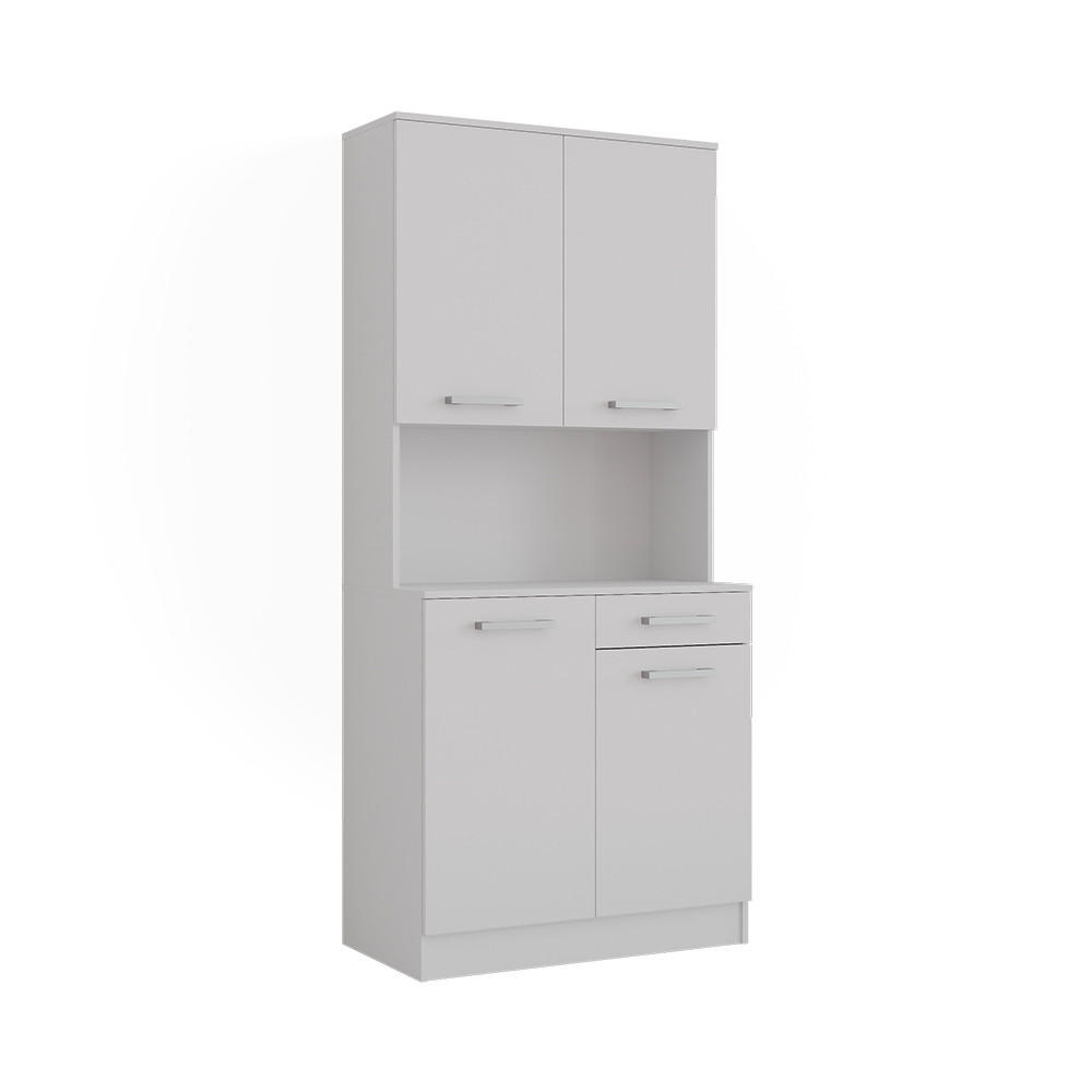 KÜCHENBUFFET Raul Weiß 83.6 x 188.5 cm mit 4 Türen & 1 Schublade - Weiß, Holzwerkstoff (83.6/188.5/46cm) - Vicco