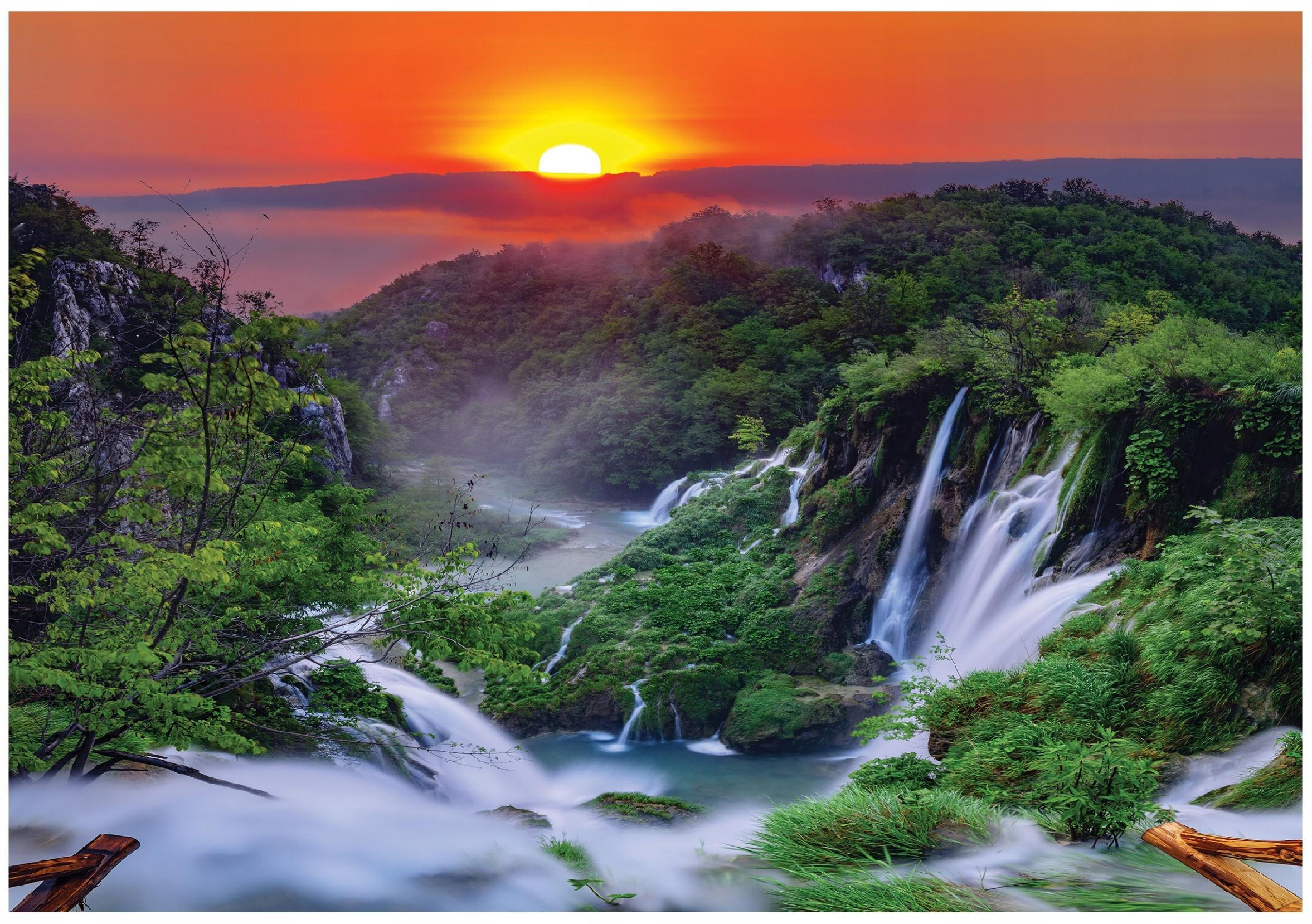 FOTOTAPETE Wasserfall 3D Natur 150x105 - Multicolor, Papier (150/105cm) - Wallarena