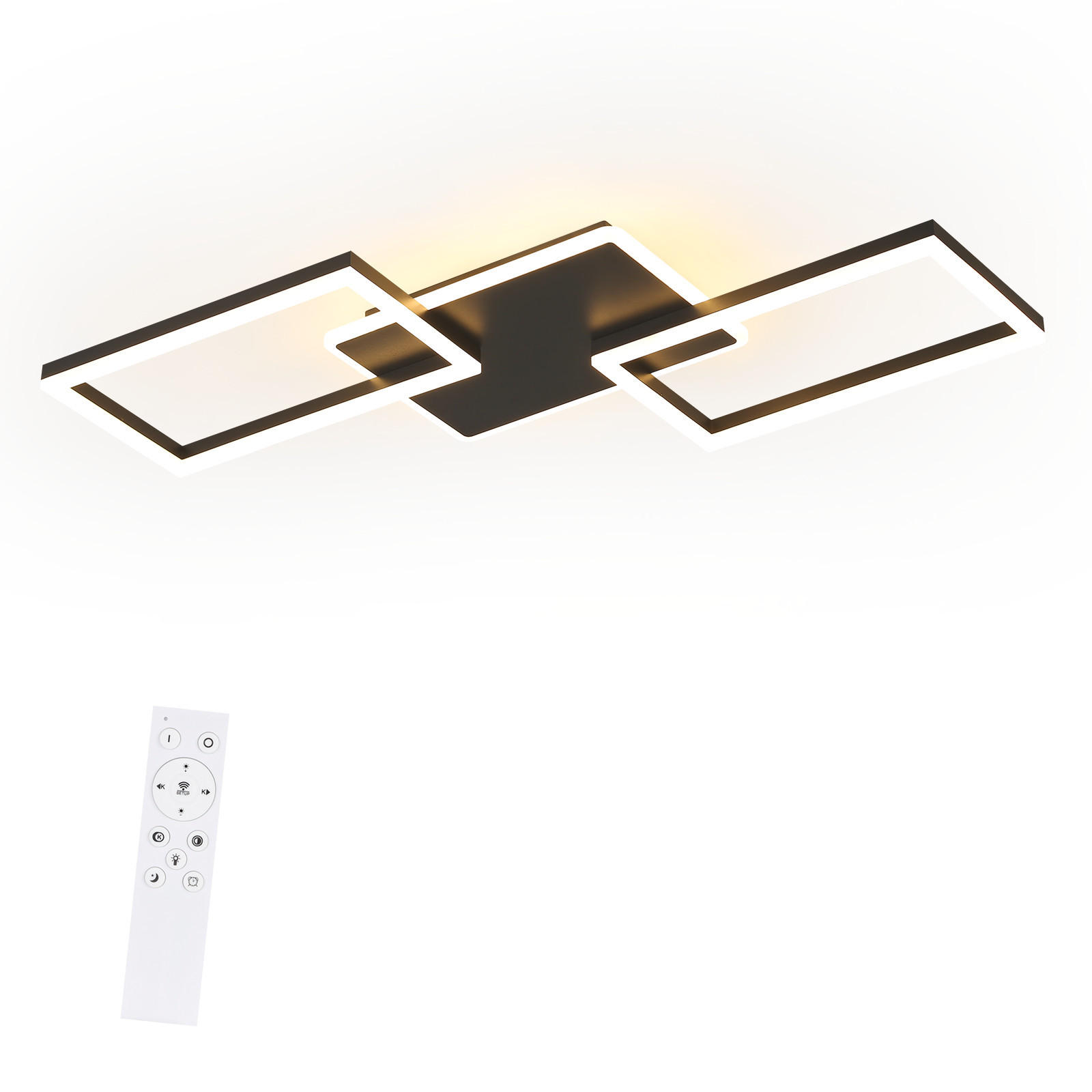 LED-DECKENLEUCHTE Tarak 45/7/80 cm - Schwarz, Metall (80/45/7cm) - ZMH