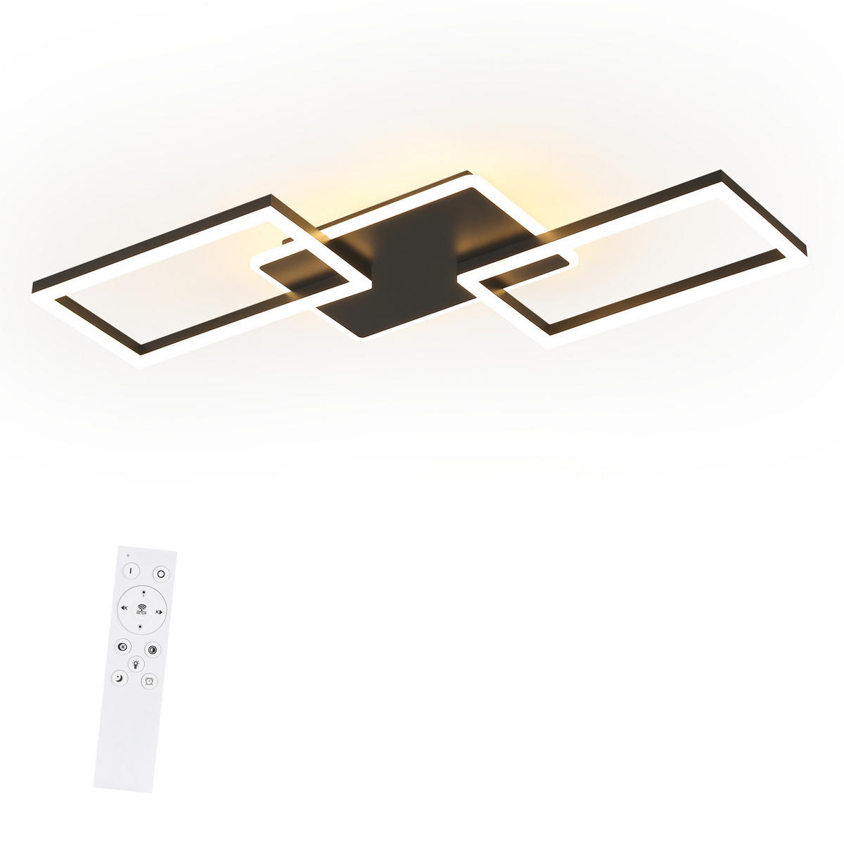 LED-DECKENLEUCHTE Tarak 45/7/80 cm - Schwarz, Metall (80/45/7cm) - ZMH