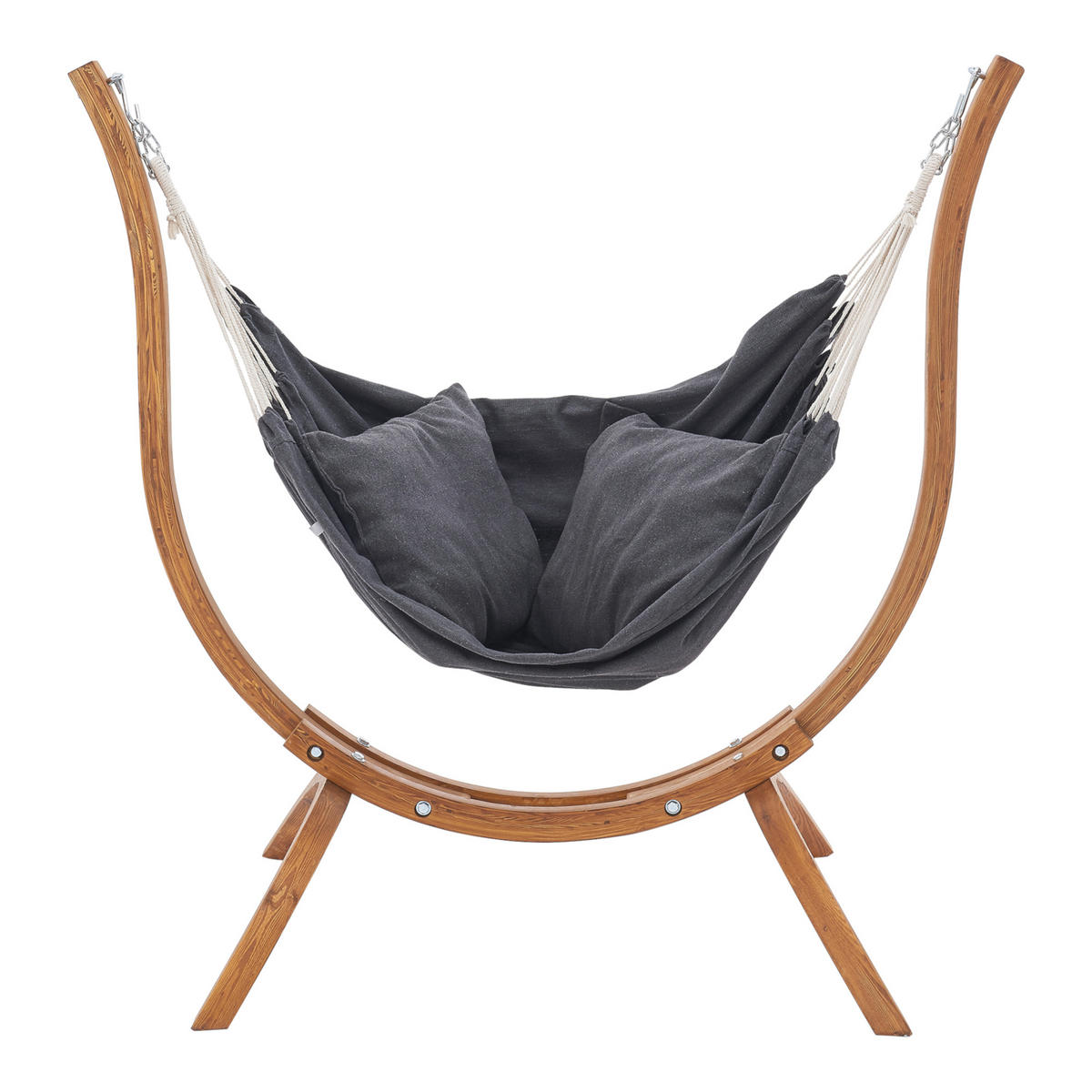 HÄNGESESSEL Grevena - Dunkelgrau/Naturfarben, Textil (155/143/106cm) - [en.casa]