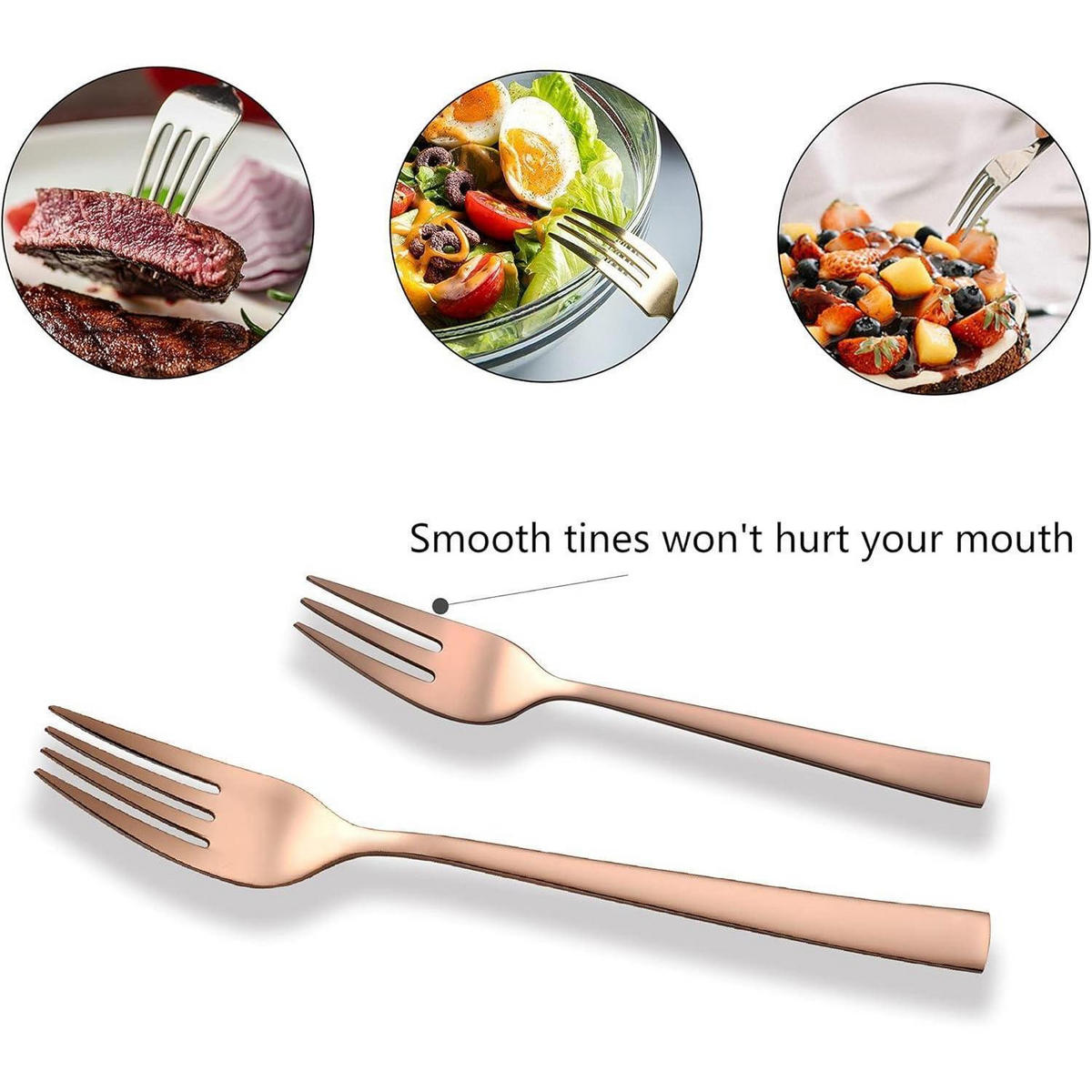 BESTECKSET 30-teiliges Set Rosegold Edelstahl 18/10 - Goldfarben, Metall