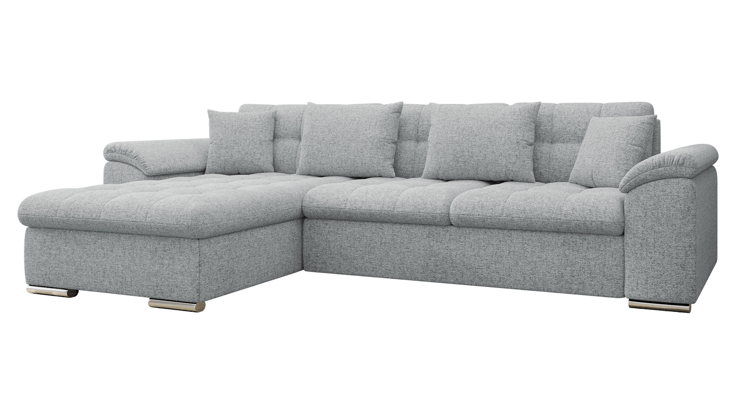 ECKSOFA Diana Premium, Seite: Links - Hellgrau, Holz/Textil (280/160cm) - MIRJAN24