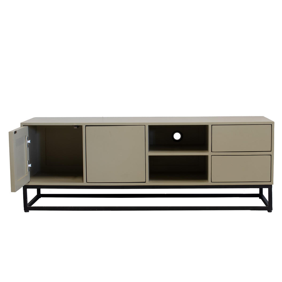 TV-MÖBEL aus Mangoholz 140cm, taupe - Taupe, Holz (140/50/42cm) - Giga Meubel