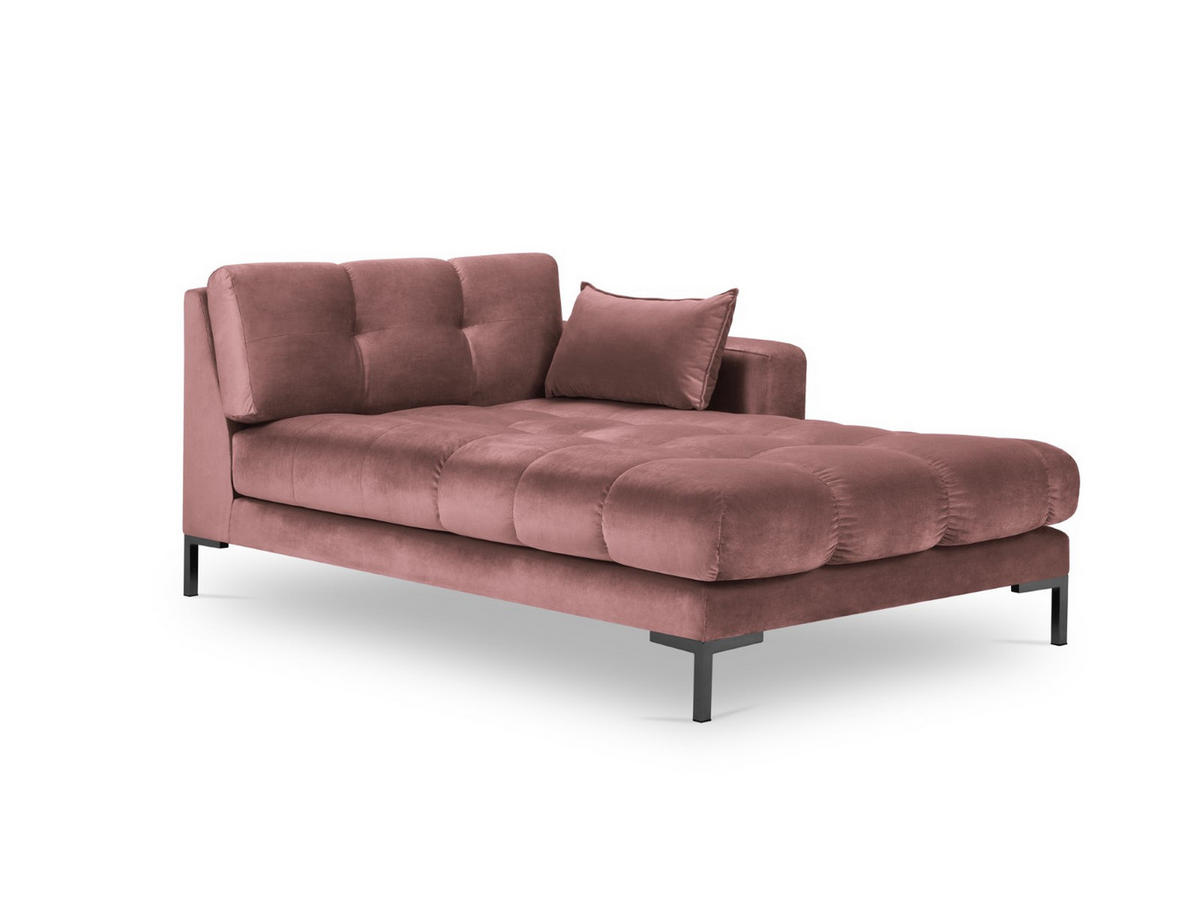 CHAISELONGUE rechts Mamaia aus Samt rosa - Pink, Textil (102/75/185cm) - Micadoni