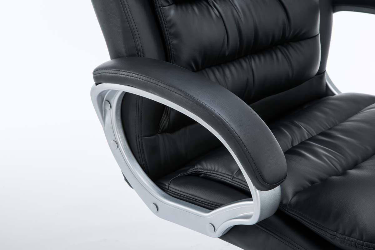 BÜROSTUHL SOUK - 116x68x77, Schwarz | Kunstleder - Schwarz, Leder/Metall (68/116/77cm) - DELUKE