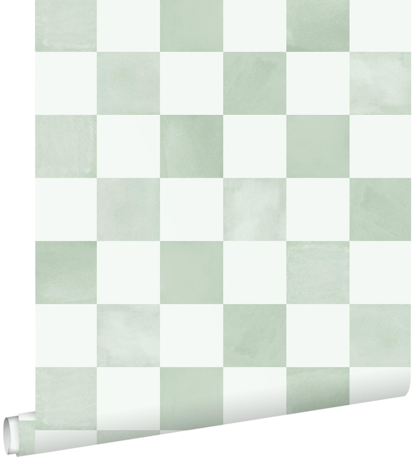 TAPETE Karomuster 53 cm x 10.05 m - Grün, Papier (53/1000cm) - ESTAhome