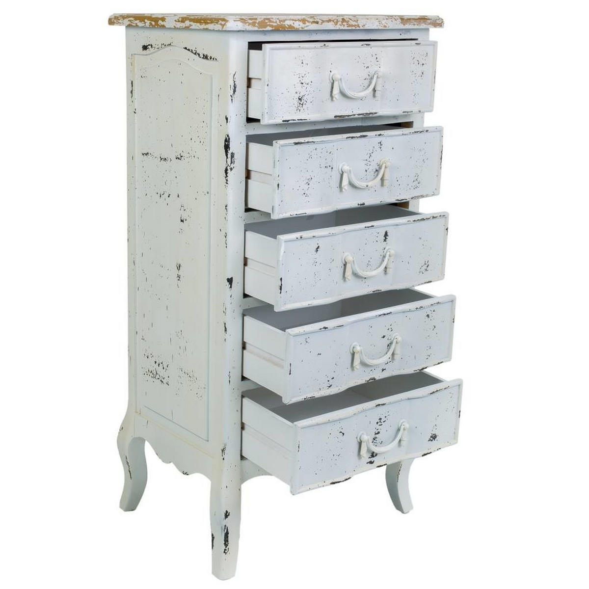 KOMMODE aus Holz 50x40x98 cm - Weiß, Holzwerkstoff (50/98/40cm) - Wanderlust