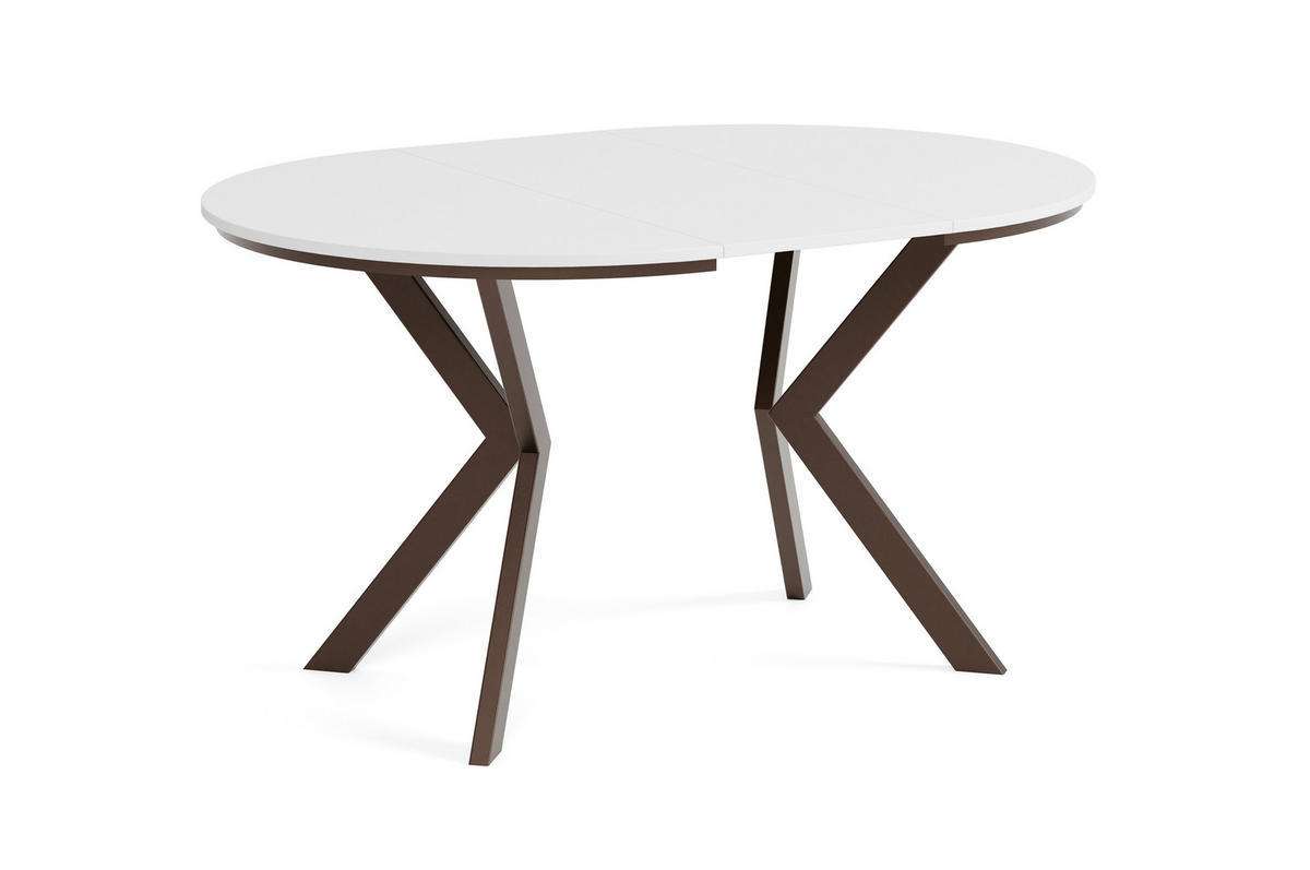 ESSTISCH EVO mit Felge - Weiß/Braun, Holzwerkstoff/Metall (100/100/76cm) - Meblini