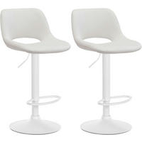 BARHOCKER 2er Set Samt creme - Creme/Weiß, Textil/Metall (42/86/46cm) - CLP