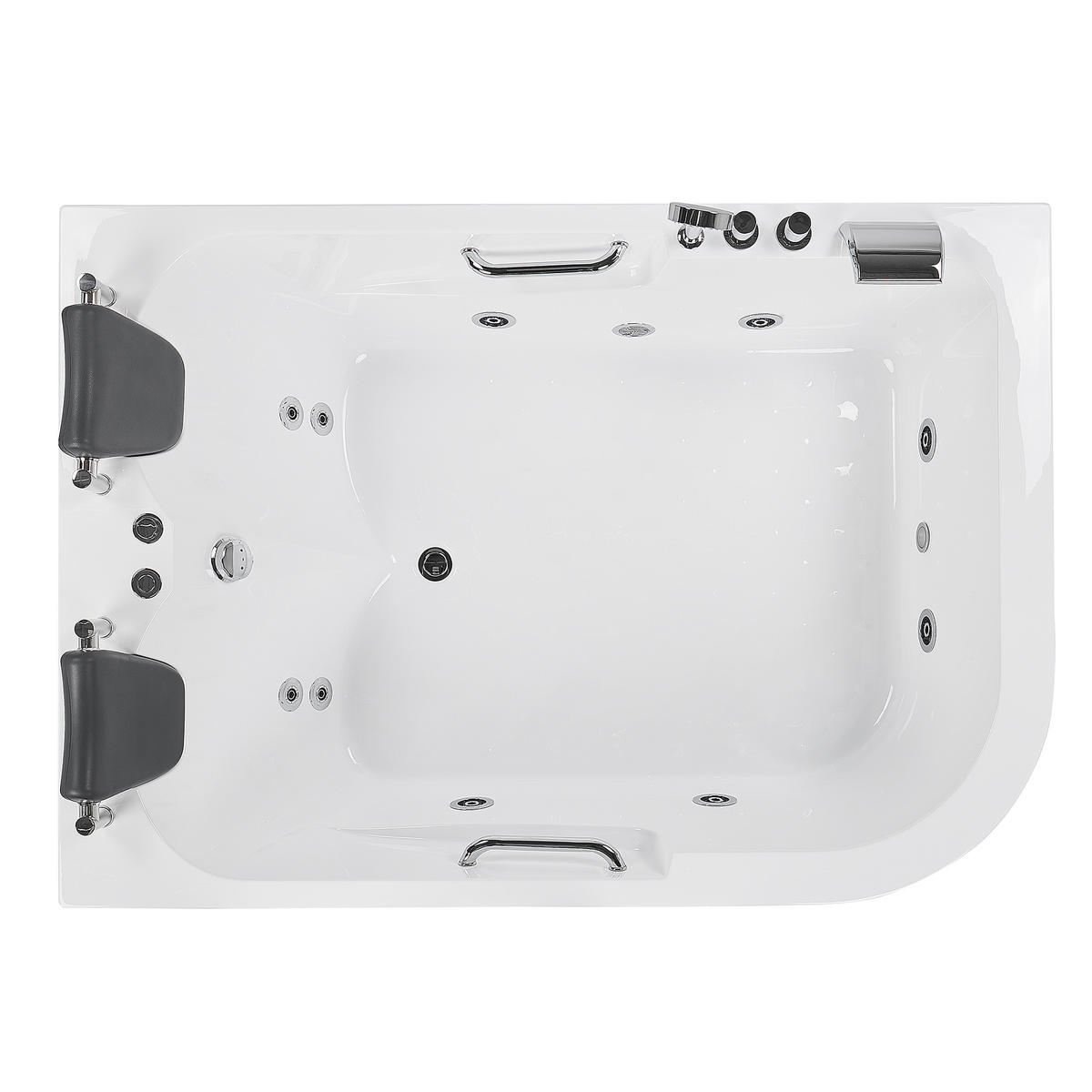 WHIRLPOOL BADEWANNE mit LED 119x170x59 cm weiß Bayamo - Weiß, Kunststoff (119/59/170cm) - Beliani