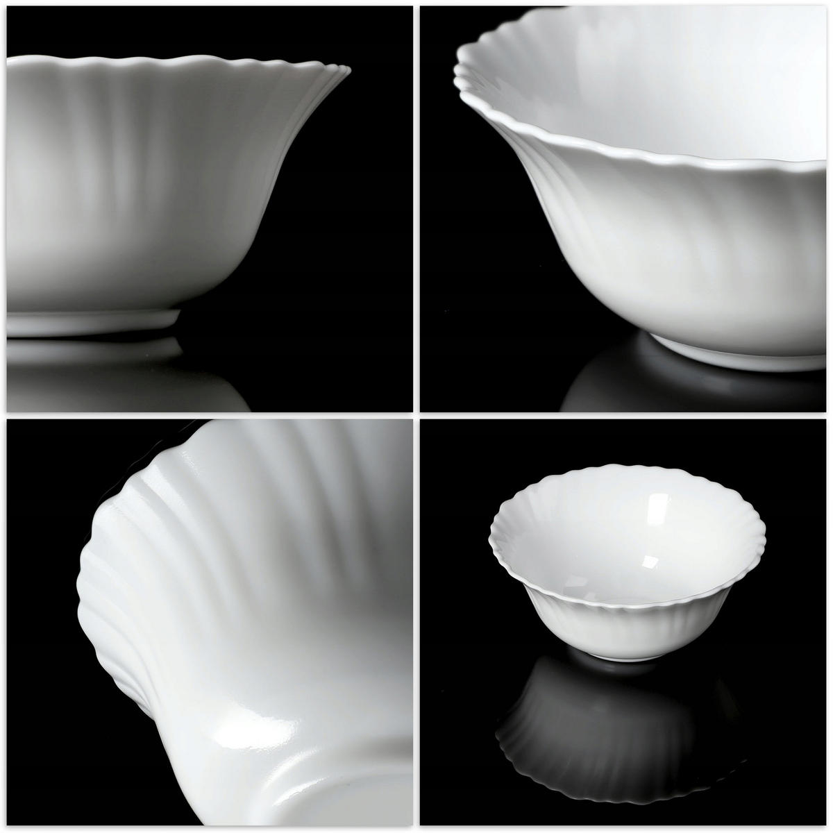 SALATSCHÜSSEL aus Glas, 13 x 5 cm, Weiß - Weiß, Glas (13cm) - KADAX