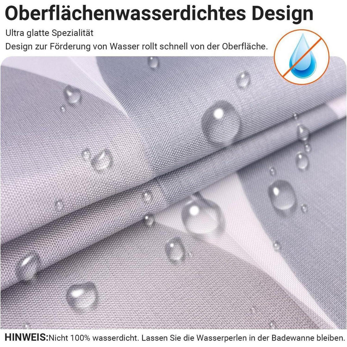 DUSCHVORHANG Water Droplets 280 x 200 cm Polyester Wasserabweisend Waschbar - Multicolor, Textil (280/200cm)