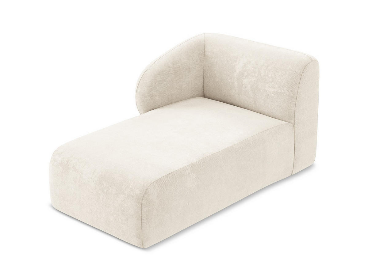 SOFAELEMENT Links Chenille Stoff Beige - Creme/Schwarz, Holzwerkstoff/Kunststoff (91/75/166cm) - Makamii