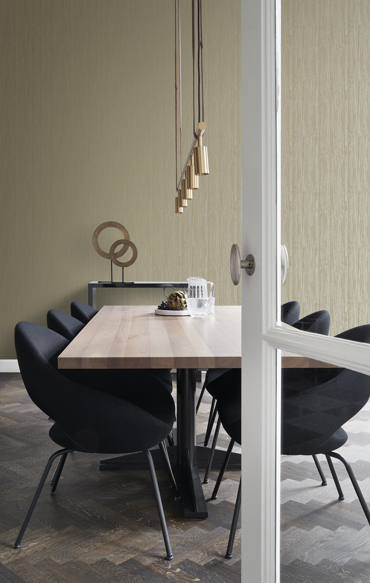TAPETE feine Streifen 53 cm x 10.05 m - Goldfarben, Papier (53/1000cm) - Origin Wallcoverings