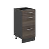 KÜCHENUNTERSCHRANK R-Line Edelgrau 40 cm mit Schubladen, ohne Arbeitsplatte - Anthrazit/Braun, Holzwerkstoff (40/81.6/46cm) - Vicco
