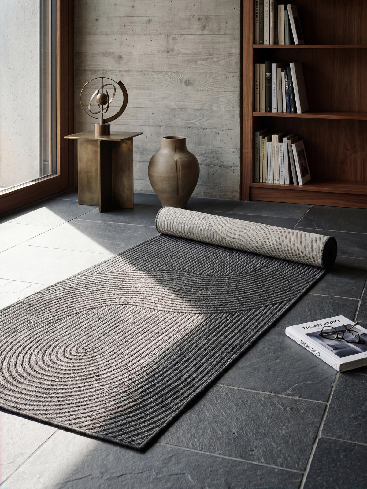 TEPPICHLÄUFER Geometrisch BORNO Polypropylen Anthrazit 80 x 150 cm - Anthrazit, Textil (80/150cm) - KADIMA DESIGN