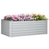 HOCHBEET, 180L x 90B x 59H cm - Hellgrau, Metall (90/59/180cm) - Outsunny