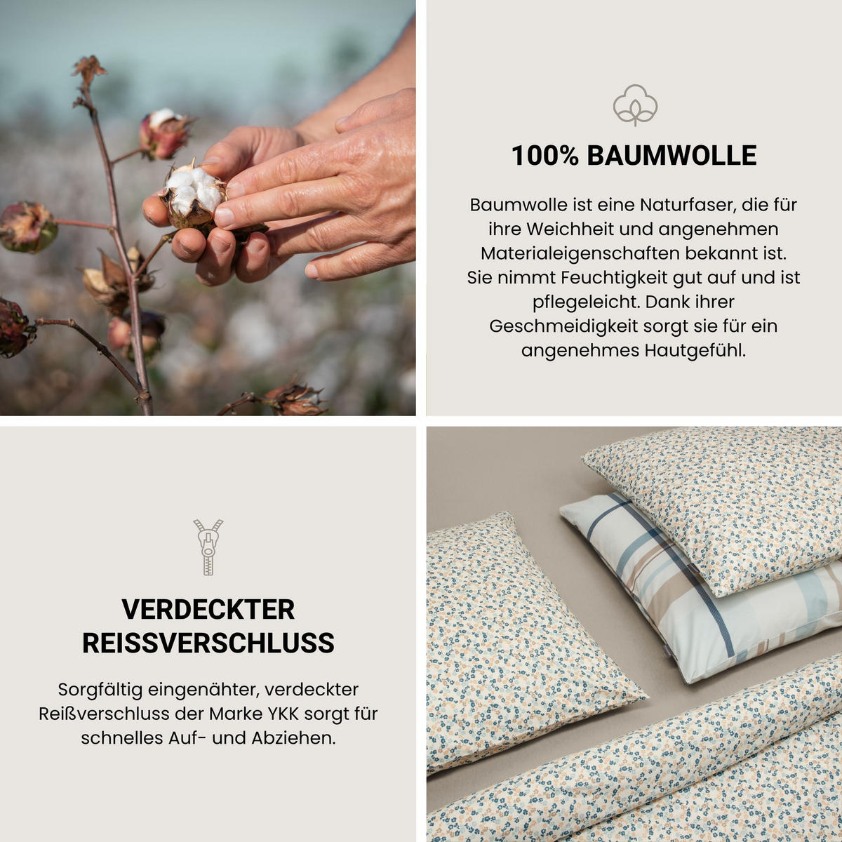 BETTWÄSCHESET Ezra - Renforcé - 2-teilig - 135x200 cm - Hellpetrol - Hellblau, Textil (135/200cm) - SCHIESSER