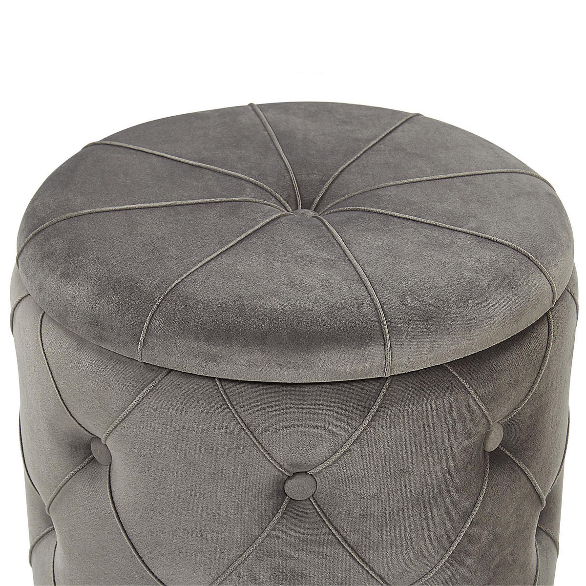 POUF Pueblo 40-33/40-33/44-36 cm - Grau, Textil (33/36/33cm) - Beliani