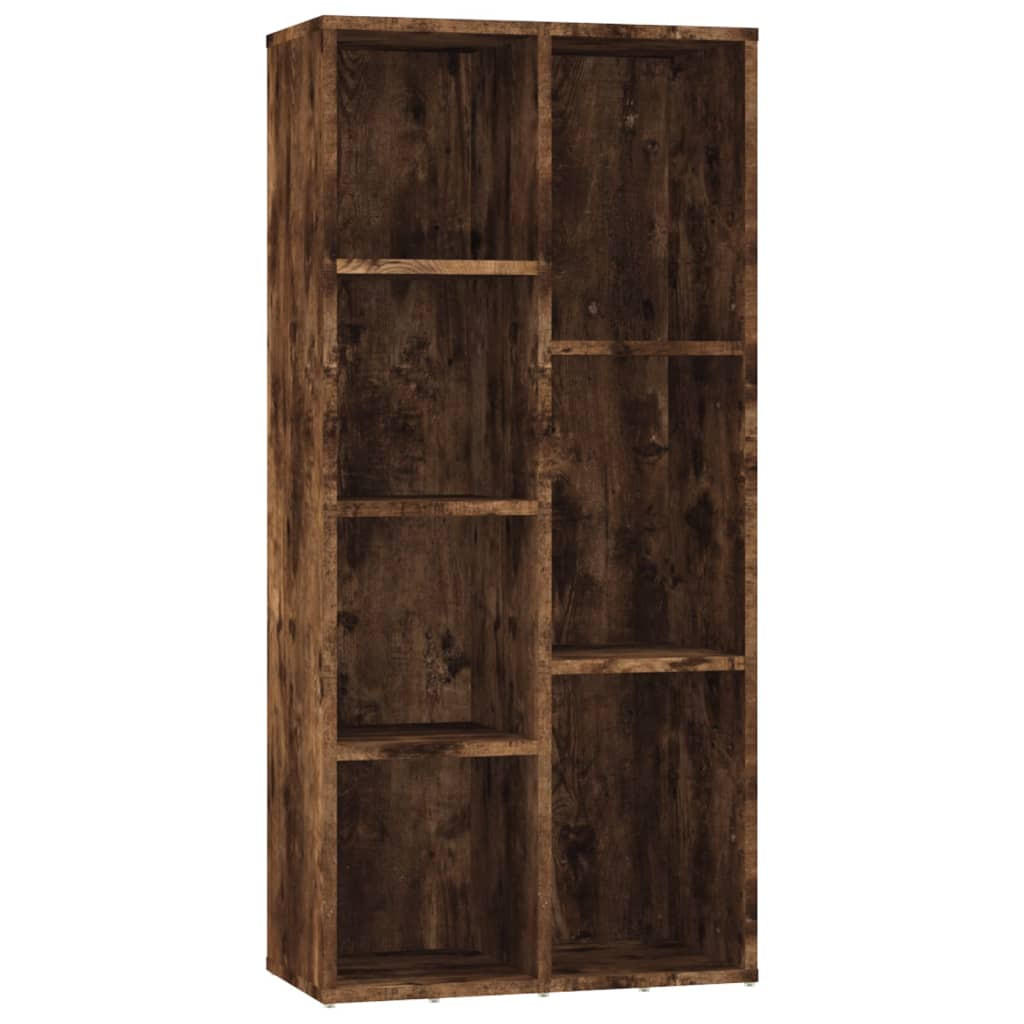 BÜCHERREGAL mit 7 Fächern 50/25/106 cm aus Holzwerkstoff Räuchereiche Dekor - Dunkelbraun, Holz (50/106/25cm) - vidaXL
