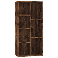 BÜCHERREGAL mit 7 Fächern 50/25/106 cm aus Holzwerkstoff Räuchereiche Dekor - Dunkelbraun, Holz (50/106/25cm) - vidaXL