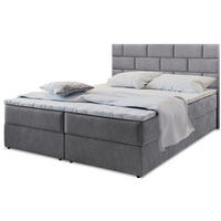 POSTEL BOXSPRING KERLO 140x200 cm, s matrací a úložným prostorem, šedá - šedá, kompozitní dřevo/textil (140/200cm) - MASSENO