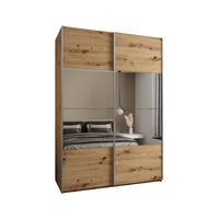 SCHWEBETÜRENSCHRANK 245,5/180/64 2-türig - Silberfarben/Eiche Artisan, Holz/Metall (180/245/64cm) - Abiks Möbel