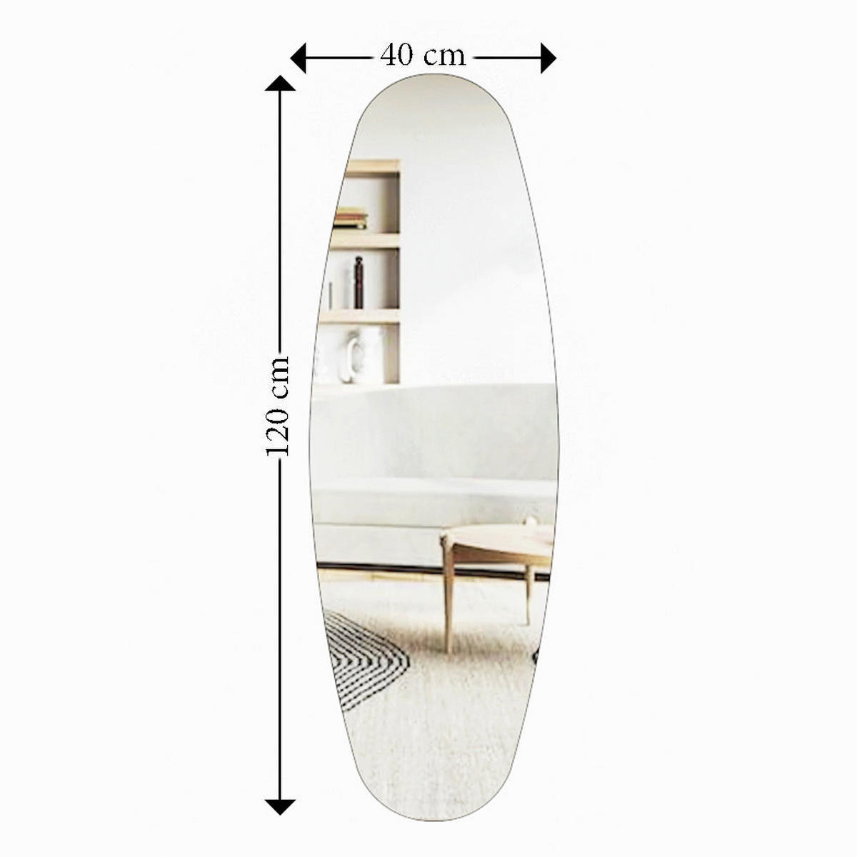 WANDSPIEGEL Ganzkörperspiegel Venti 40x120 - Weiß, Holzwerkstoff (40/120/2.2cm) - moebel17
