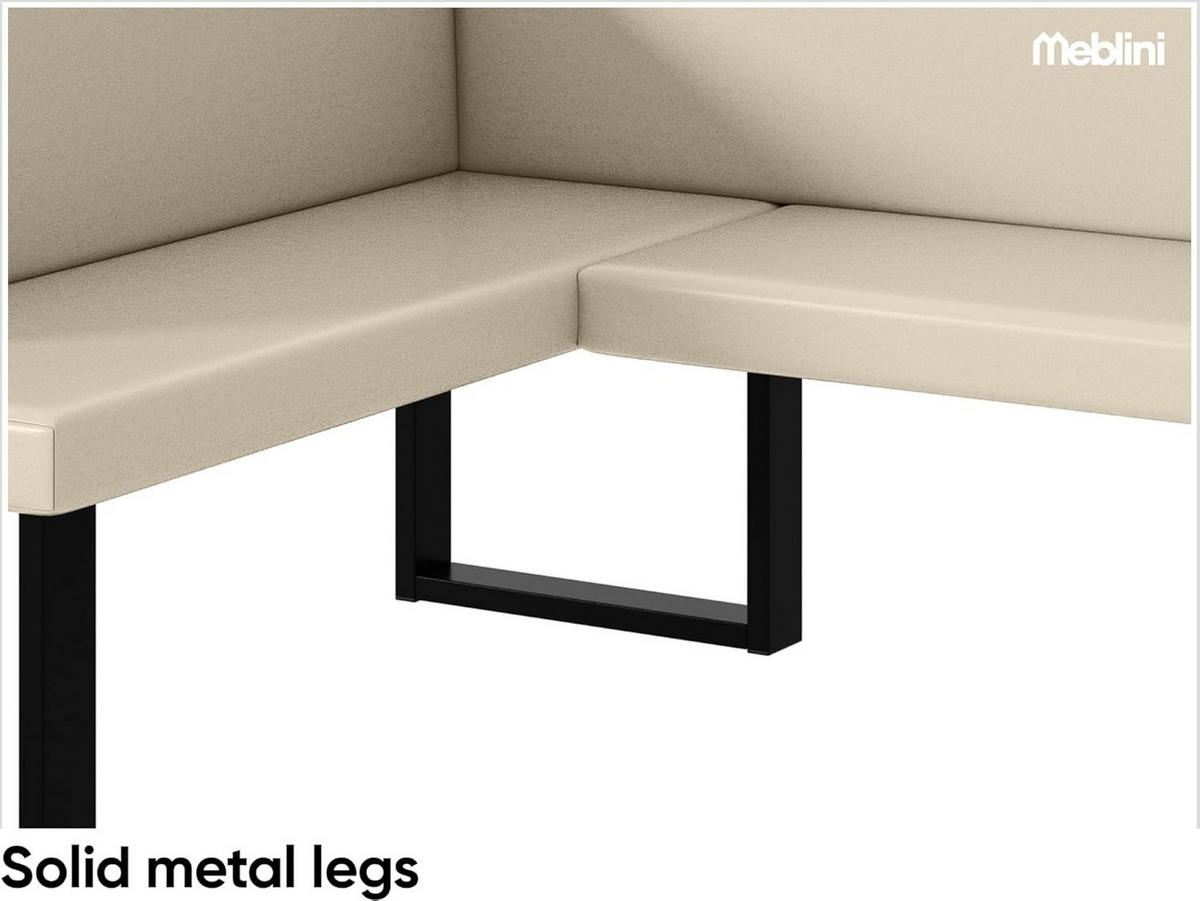 ECKBANK TONI_U - Creme, Leder (128/168cm) - Meblini