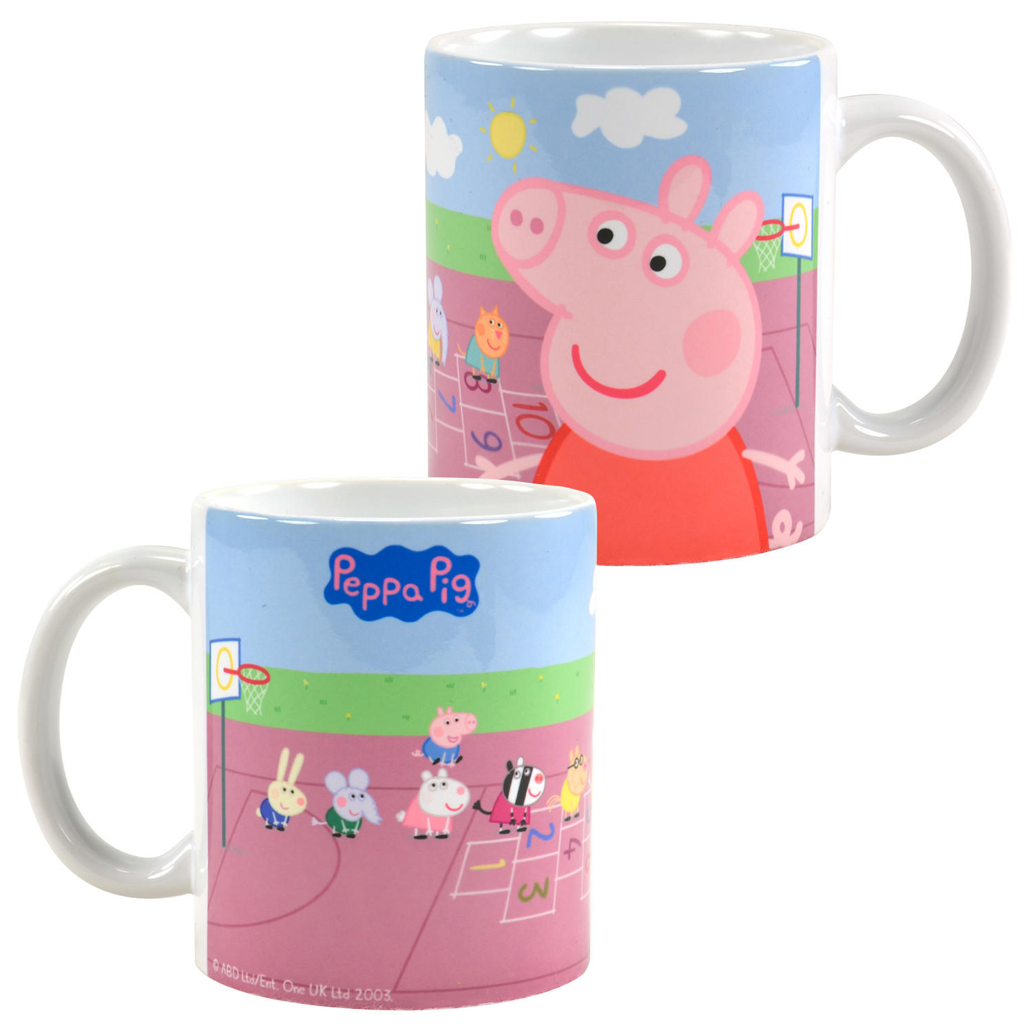 BECHER Peppa Wutz Spielfeld Mehrfarbig 320 ml - Multicolor, Keramik (0.32L) - United Labels