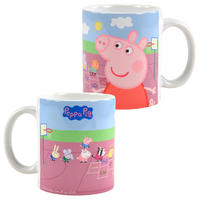 BECHER Peppa Wutz Spielfeld Mehrfarbig 320 ml - Multicolor, Keramik (0.32L) - United Labels