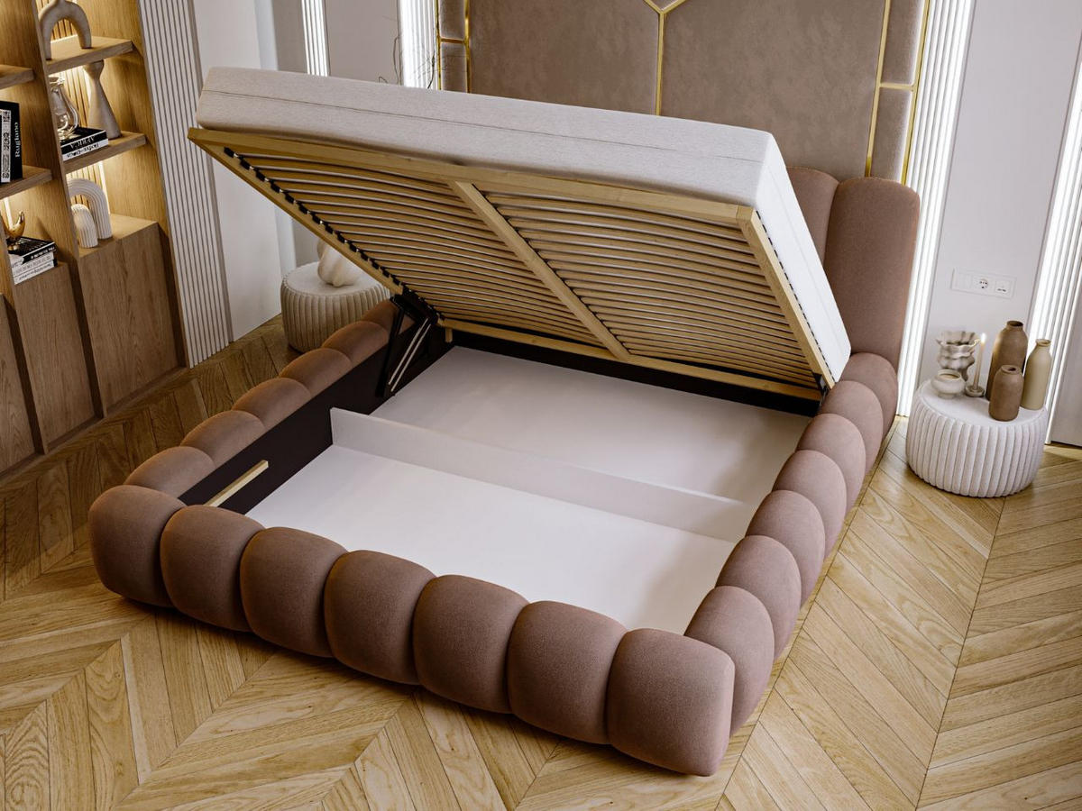 POLSTERBETT Averia 160x200 Braun - Braun, Textil (160/200cm) - Graingold