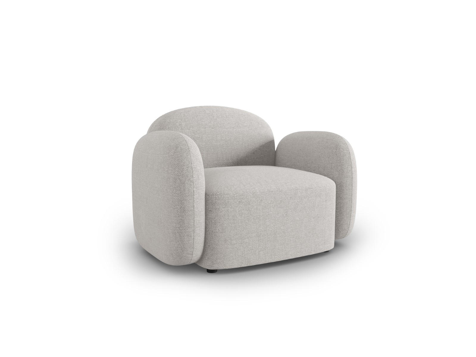SESSEL Blair aus Chenille-Stoff silber meliert - Silberfarben, Textil (87/80/119cm) - Micadoni
