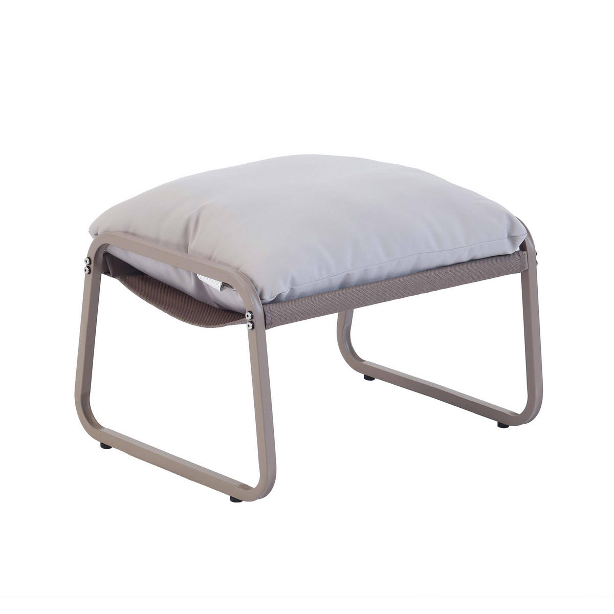 GARTEN-RELAXSESSEL mit Fußstütze, Taupe - Taupe, Textil (72/77/91cm) - Oviala