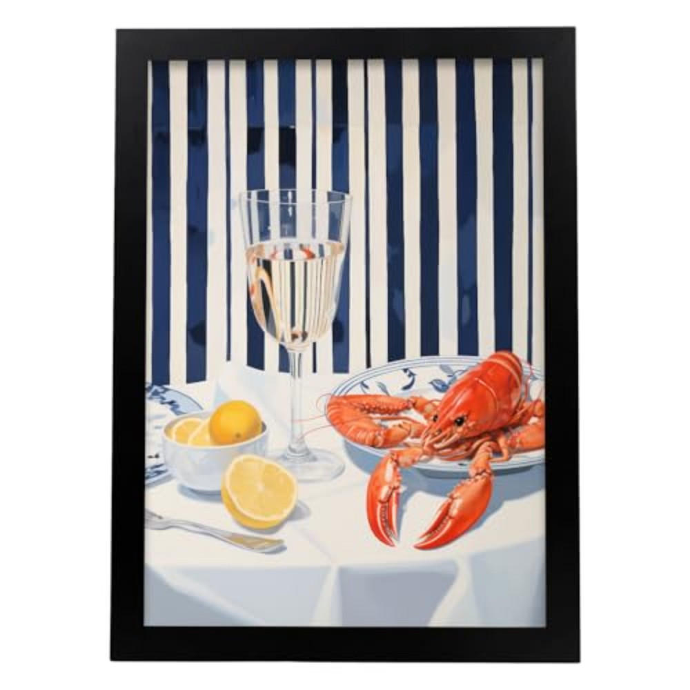 POSTER Hummer Freude Blatt A3 Schwarzer Rahmen - Schwarz, Papier (29.7/5/42cm) - Nacnic