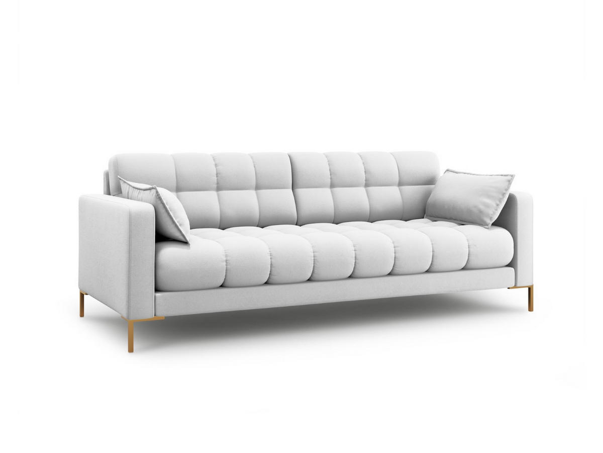 SOFA Mamaia aus strukturiertem Stoff hellgrau 3 Sitzplätze - Hellgrau, Textil (92/75/177cm) - Micadoni