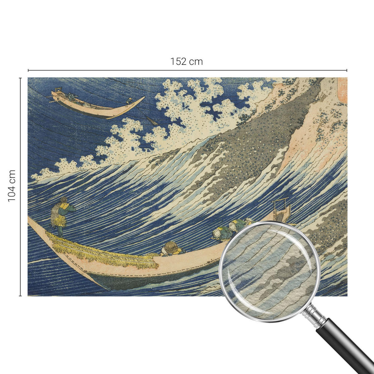 FOTOTAPETE 152x104 cm - Meereswellen - Blau, Textil (152/104cm) - Wallfluent