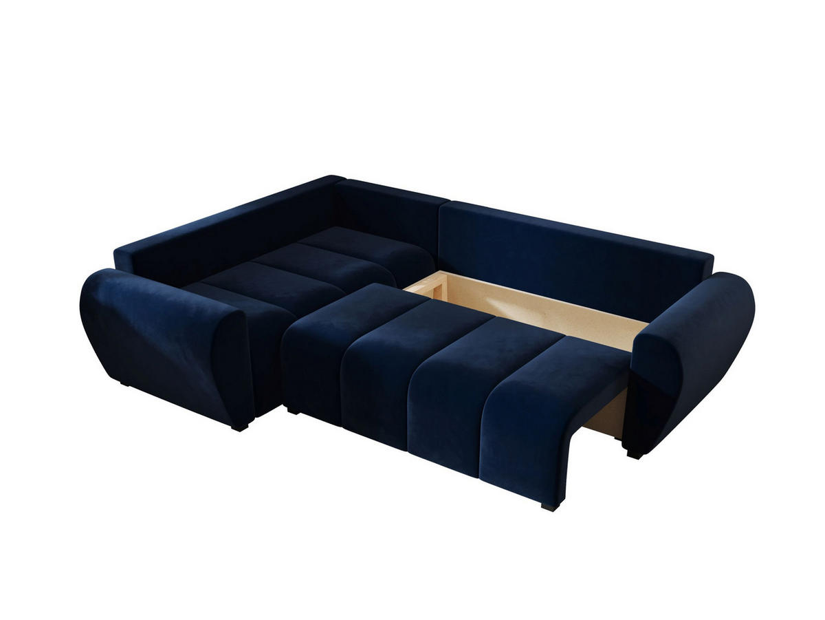 ECKSOFA MOLISA L PLUS Itaka 11 Links mit Schlaffunktion - Dunkelblau, Textil (235/175cm) - Bedante