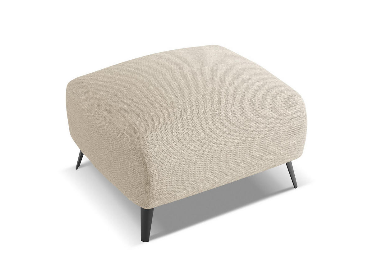 POUF Chenille Stoff Beige - Beige/Schwarz, Textil/Metall (65/44/65cm) - Makamii