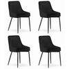 ESSZIMMERSTUHL 4er Set Schwarzer Samt, Rückenlehne schwarz gepolstert, Sitzkomfort - Schwarz, Textil (38/84/46cm) - Best For Home