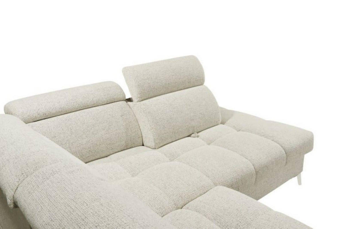 ECKSOFA mit elektrischer Sitztiefenverstellung und Bettkasten - Taupe/Chromfarben, Holz/Holzwerkstoff (216/282cm) - ed exciting design