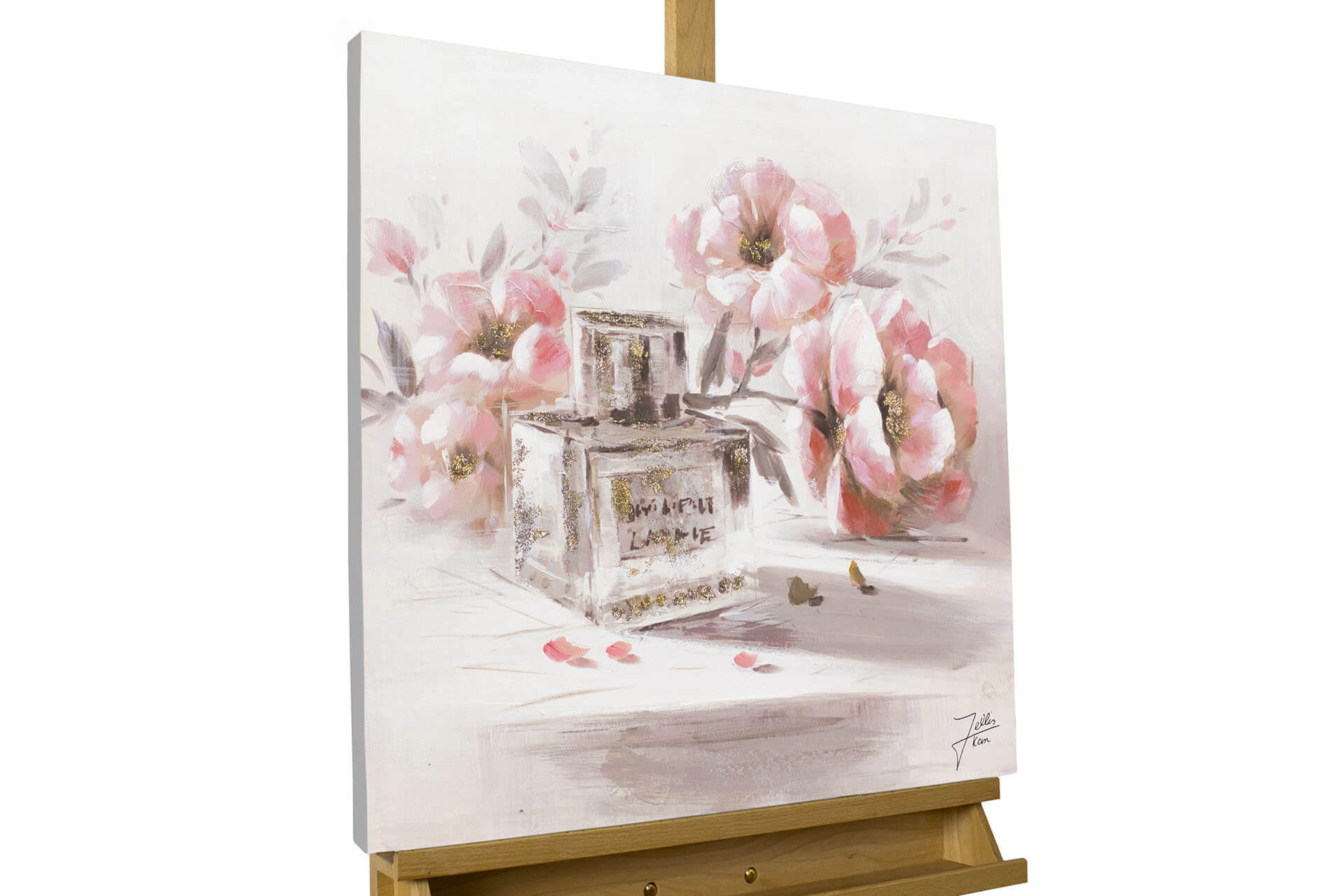 ACRYLBILD HANDGEMALT 60/60 cm - Pink, Holz/Textil (60/60cm) - KUNSTLOFT