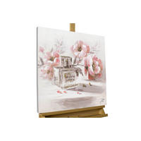 ACRYLBILD HANDGEMALT 60/60 cm - Pink, Holz/Textil (60/60cm) - KUNSTLOFT